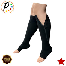 Load image into Gallery viewer, (BIG &amp; TALL) Premium Open Toe 20-30 mmHg Zipper Firm Compression Circulation Socks