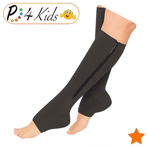 Kid's Edition Open Toe/Closed Toe 15-20 mmHg Moderate Compression Zipper Socks